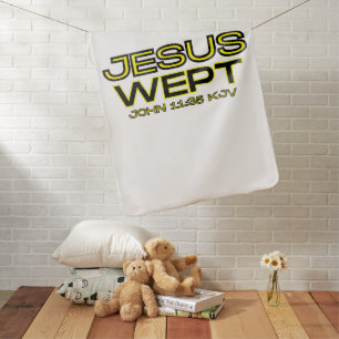 John 11:35 Bible Verse KJV Quote Baby Blanket