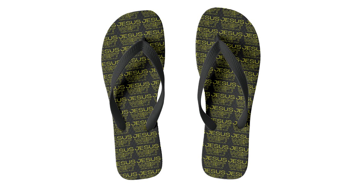 john-11-35-bible-verse-kjv-quote-black-all-over-flip-flops-zazzle