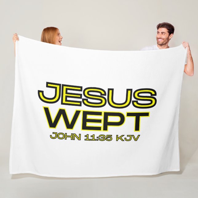 John 11:35 Bible Verse KJV Quote Fleece Blanket (In Situ)