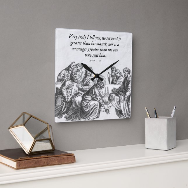 John 13:16 Christian Bible Jesus Wall Clock (Office)