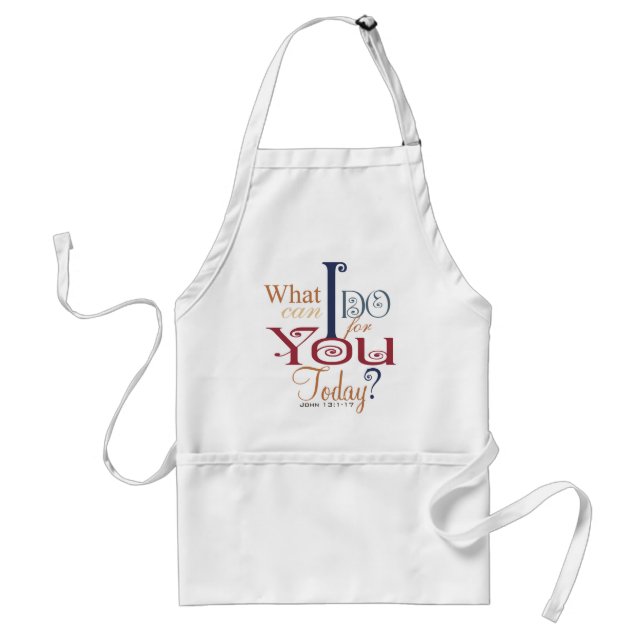 John 13:1-17 Wash Disciples Feet Scripture-Wear Adult Apron (Front)