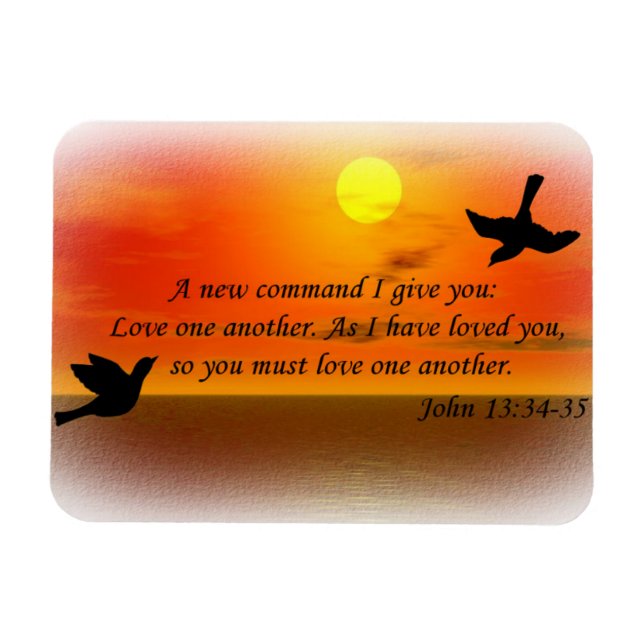John 13:34-35 love one another magnet (Horizontal)