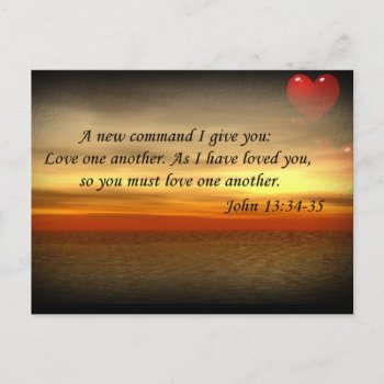 John 13:34-35 Love One Another Postcard by RenderlyYours at Zazzle