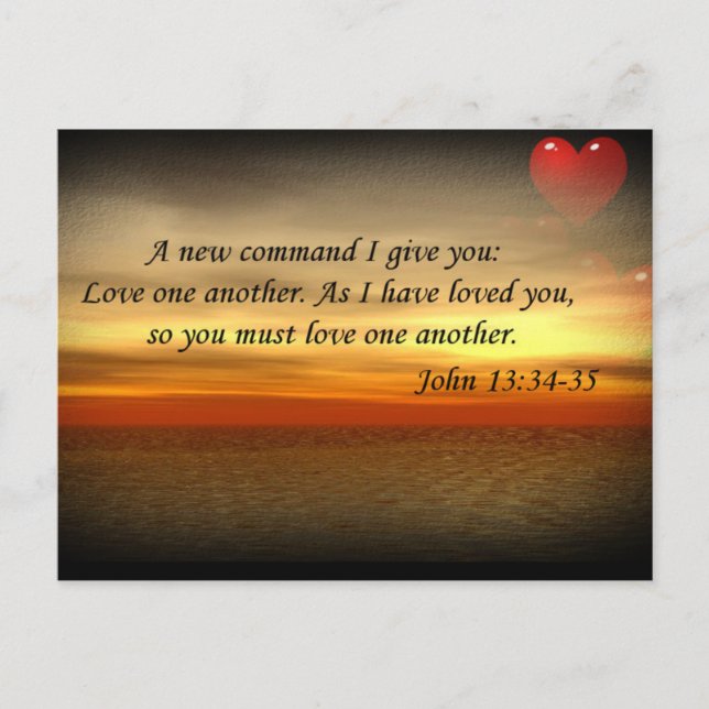 John 13:34-35 Love one another postcard (Front)