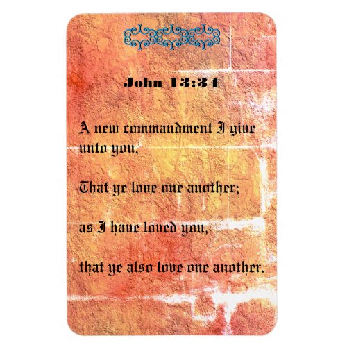 John 1334 Bronze Red Texture Love One Another Magnet