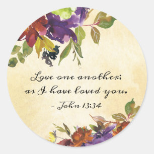John 13:34 Love one another as I have loved you Classic Round Sticker