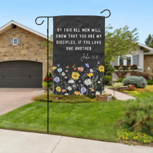 John 13:35 Love One Another Wildflower Garden Flag