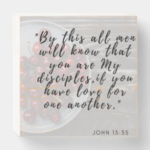 John 13:35 wooden box sign