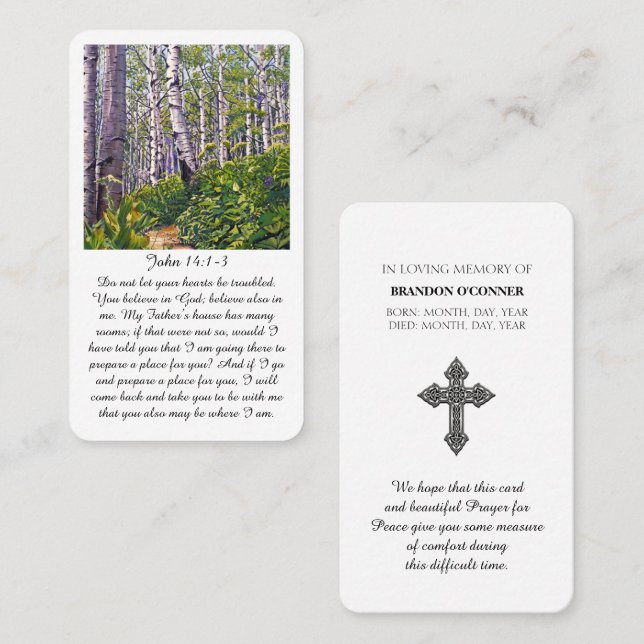 John 14:1-3 Funeral Sympathy Card (Front/Back)