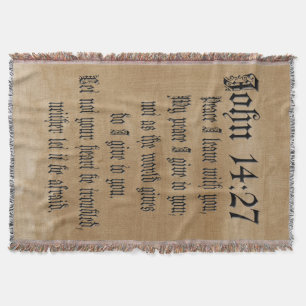 John 14:27 Bible Verse Custom Christian Gift Throw Blanket