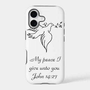 John 14:27 Bible verse Religion Christianity Dove iPhone 17 Case