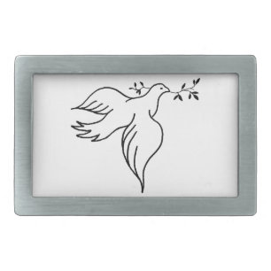 John 14:27 Bible verse Religion Christianity Dove Rectangular Belt Buckle