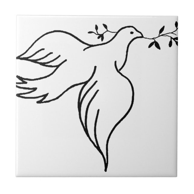 John 14:27 Bible verse Religion Christianity Dove Tile (Front)