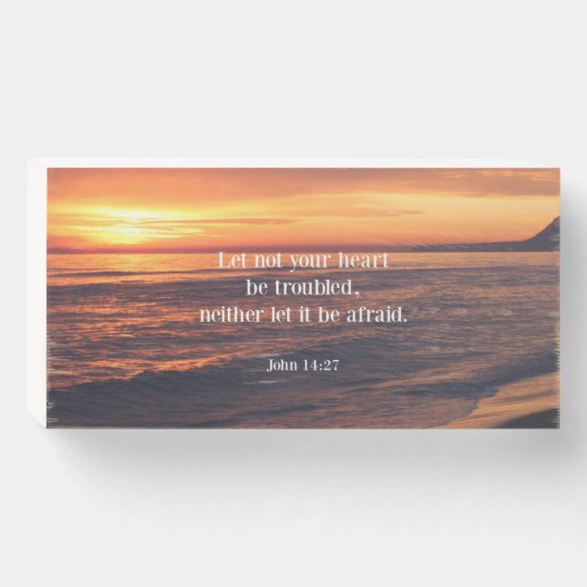 John 14-27, Bible verse Wooden Box Sign (Front Horizontal)