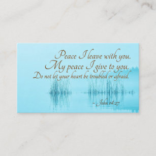 John 14:27 Jesus Words, "Peace I leave with you," Business Card