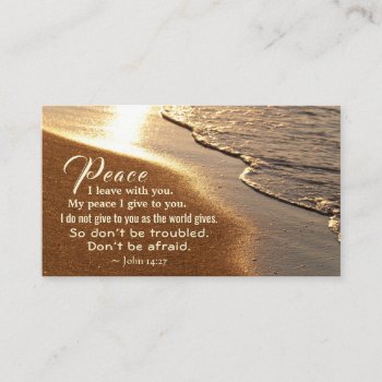 John 14:27 Jesus Words  "peace I Leave With You " Business Card by CChristianDesigns at Zazzle