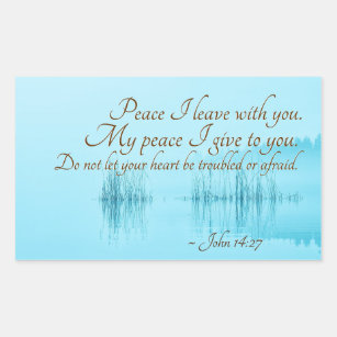 John 14:27 Jesus Words, "Peace I leave with you," Rectangular Sticker