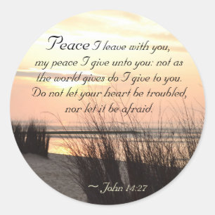 John 14:27 My peace I give to you, Bible Verse Classic Round Sticker