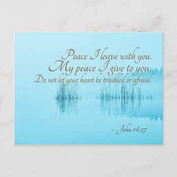 John 14:27 Peace I Leave With You  Bible Verse Postcard by CChristianDesigns at Zazzle