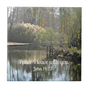 John 14:27 Peace I leave with you. Ceramic Tile