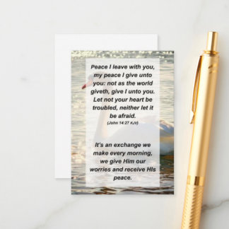John 14:27 Peace I leave with you, my peace I give Enclosure Card
