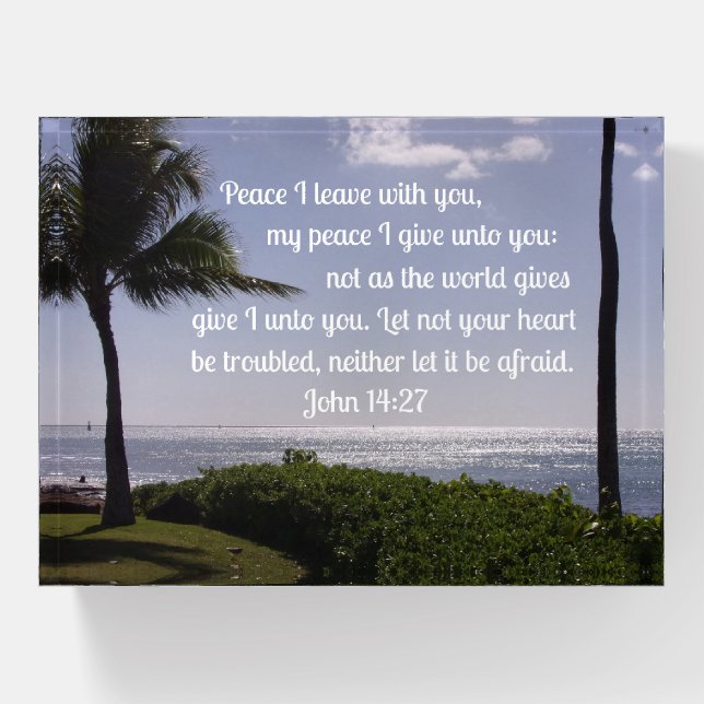 John 14:27 Peace I leave with you Paperweight (Front)