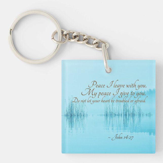 John 14:27 Peace I leave with you, Personalized Keychain (Front)
