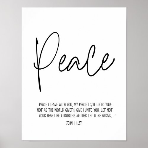 John 1427 Peace I Leave With You Scripture  Poster