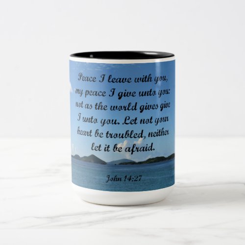 John 1427 Peace I leave with you Two_Tone Coffee Mug