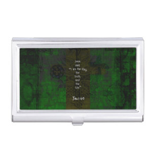 John 14:6 Bible Verse Inspirational Path Quote Business Card Case