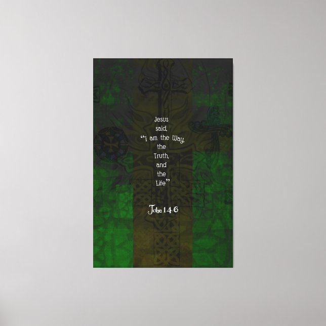 John 14:6 Bible Verse Inspirational Path Quote Canvas Print (Front)