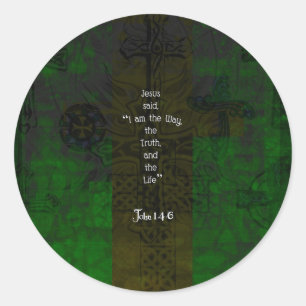 John 14:6 Bible Verse Inspirational Path Quote Classic Round Sticker