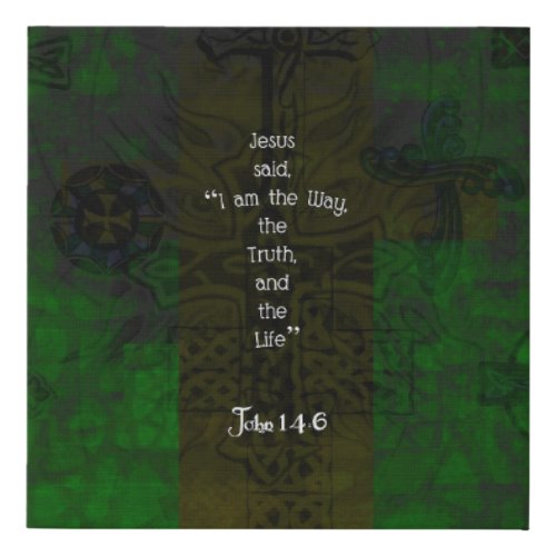 John 146 Bible Verse Inspirational Path Quote Faux Canvas Print