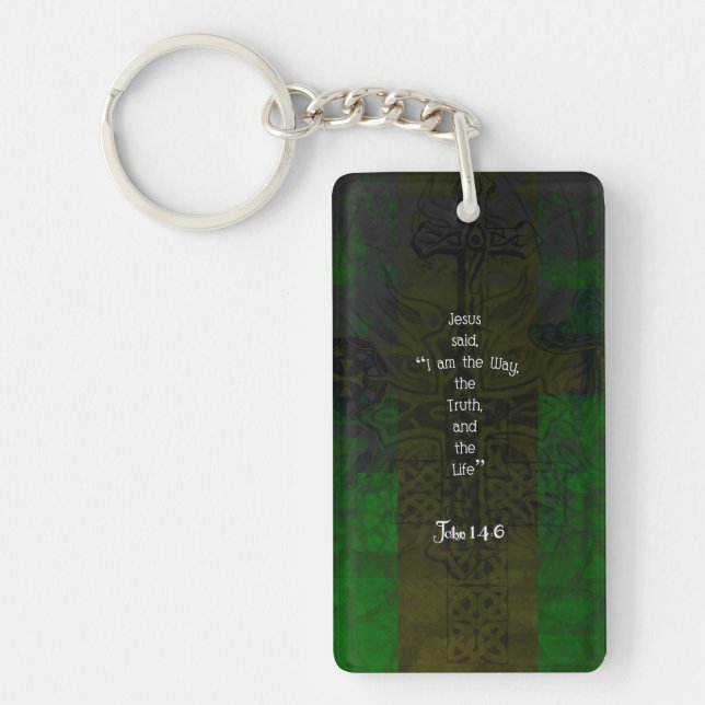 John 14:6 Bible Verse Inspirational Path Quote Keychain (Front)