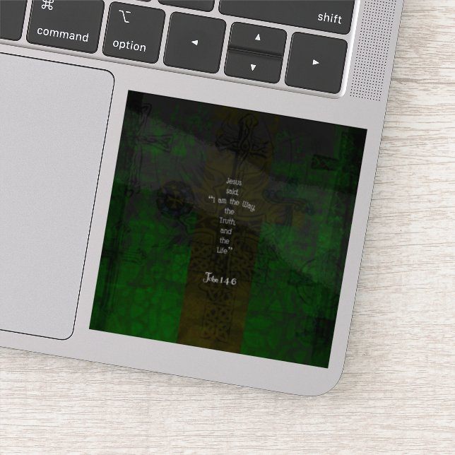 John 14:6 Bible Verse Inspirational Path Quote Sticker (Detail)