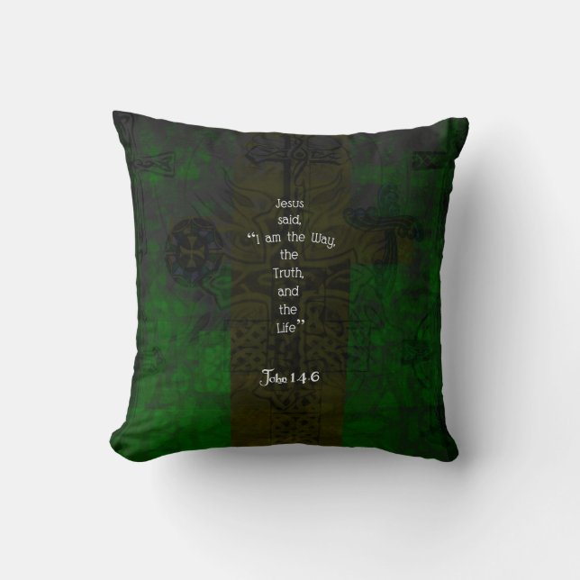 John 14:6 Bible Verse Inspirational Path Quote Throw Pillow (Front)