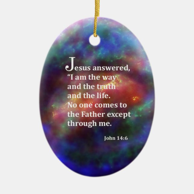 John 14:6 ceramic ornament (Front)