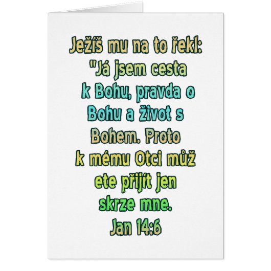 John 14:6 Czech (Front)
