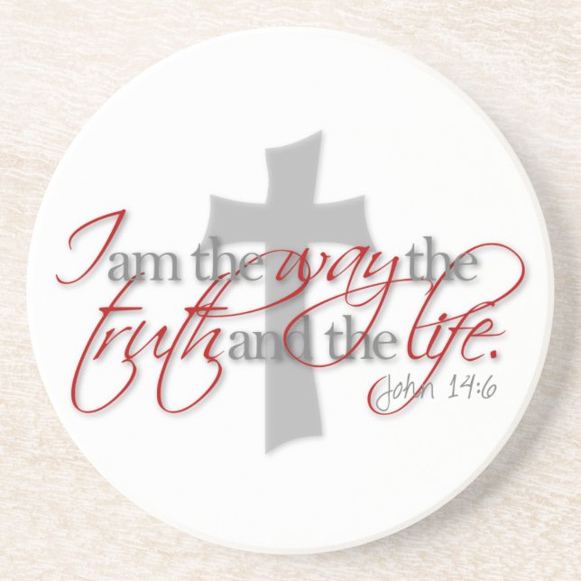 John 14:6 drink coaster (Front)