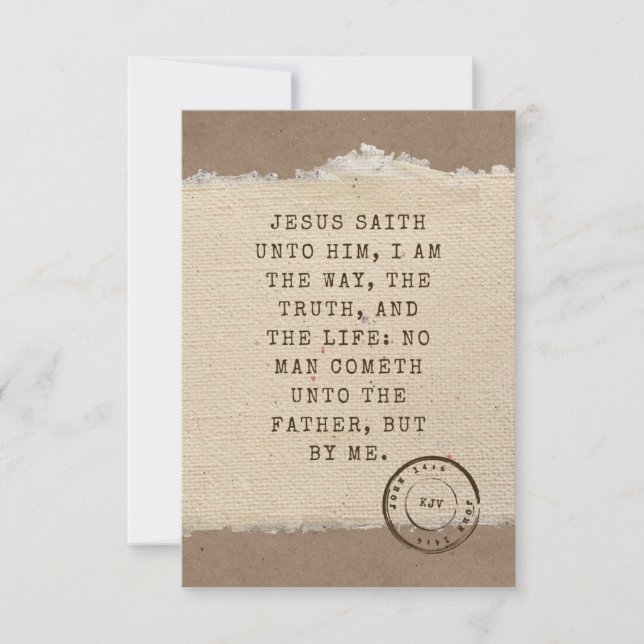 John 14:6 KJV Bible Verse Pic Flat Greeting Card (Front)