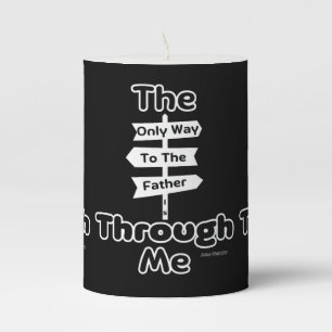 John 14:6 KJV Bible Verse Pillar Candle