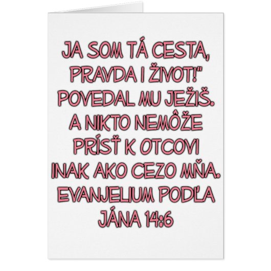 John 14:6 Slovak Cards (Front)