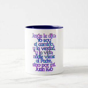 John 14:6 Spanish Two-Tone Coffee Mug
