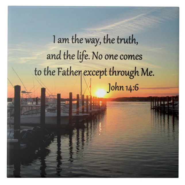 JOHN 14:6 SUNSET PHOTO DESIGN CERAMIC TILE (Front)