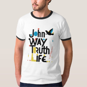 John 14:6 Way Truth Life Modern Abstract T-Shirt