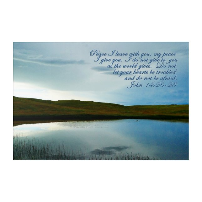 John 14 Peace Scripture Inspirational Acrylic Print (Front)