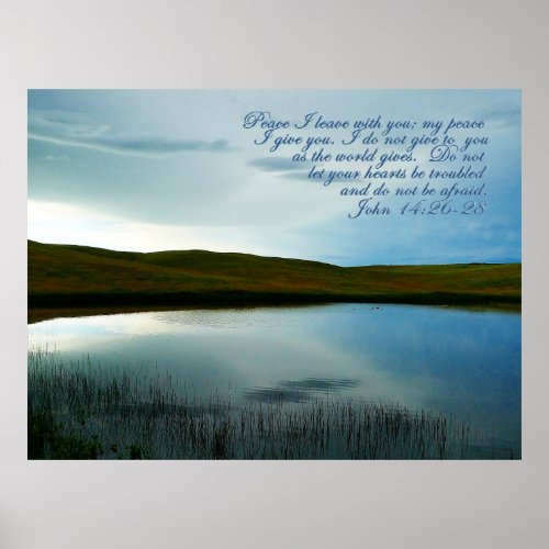 John 14 Peace Scripture Inspirational Poster