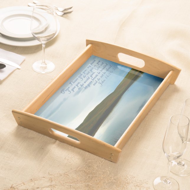 John 14 Peace Scripture Inspirational Serving Tray (Front)