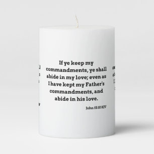 John 15:10 KJV Bible Verse Pillar Candle