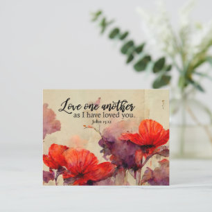 John 15:12 Love One Another Bible Verse Christian Postcard